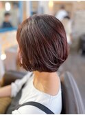 白髪染めノーブルピンク×ショートボブ