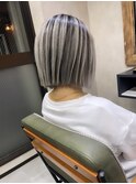 バレイヤージュ、グレージュカラー、ハイライト、ココアベージュ