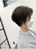 白髪ぼかし丸みショート ミセス