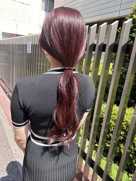 ロンド マーレ 天神大名店(Lond mare) ピンクブラウン/暖色カラー/カシスピンク/韓国ヘア/顔周りカット