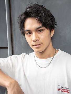 エイトメン 上野店(EIGHT MEN) メンズ/アップバングビジネスショート/毛流れパーマ/上野駅