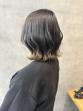 リズム バイ リンクス(Re:ism by Links) 切りっぱなしロブ/グレージュ裾カラー