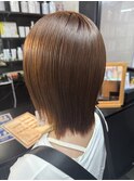 20代30代40代イヤリングカラー×ナチュラル×小顔×切りっぱなし