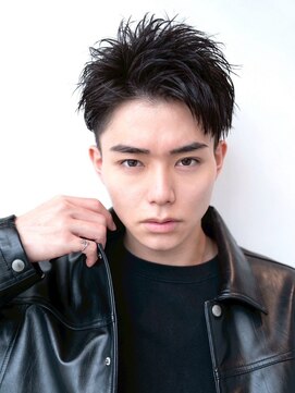 ハバナ 渋谷(HAVANA) メンズ波巻きセンターパート韓国風黒髪ツーブロックマッシュ