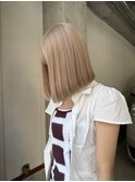 ピンク・ミルクティーベージュ・ダブルカラー・ケアブリーチ