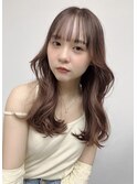 ブリーチなしダブルカラー/くすみブラウン/レイヤーカット