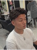 フェザーショートパーマ/スキンフェード/短髪パーマ