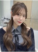 韓国ハーフアップ/編み込みお呼ばれヘアアレンジ