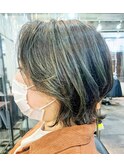 くびれショートボブ【髪質改善/インナーカラー/白髪ぼかし】