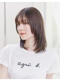 ☆くびレイヤー地毛風グレージュ☆小顔レイヤー☆グレーベージュ