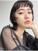 オリーブベージュショートミニボブグレージュブリーチレイヤー