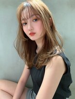 ブラン 梅田(Blanc)&nbsp;【Blanc】レイヤーカット＿顔まわりカット＿ベージュカラー