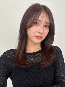 ノイカーム(noi Calm) 顔周りレイヤーカットくびれヘアミルクティーベージュカラー