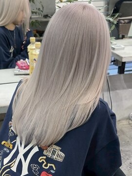 アポロ 横浜駅店(apollo) xカラー/ホワイトグレージュ/レイヤーカット/チェリーブラウン