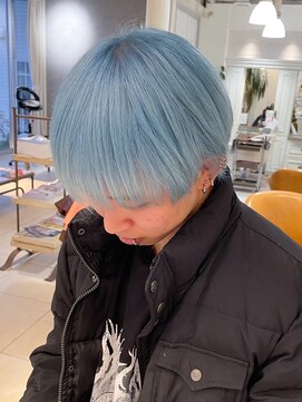 オブジェ シエル(obje't ciel) 【obje’t ciel】ハイトーンブルー×マッシュヘア【宮崎 太揮】