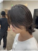 渋谷毛流れスパイラルパーマメンズボブウルフメンズミディアム