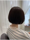 チャコールグレー×ナチュラル丸みボブ