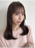 ロングレイヤー/シースルーバング/顔まわりカット/ブラウン