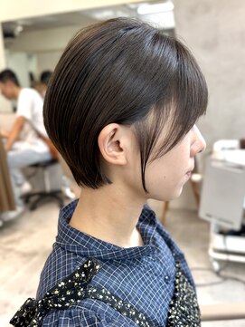 ミィ 浦和(mee) 透明感カラー ボブ 前髪 ショート カラー ブリーチ&ダブルカラー