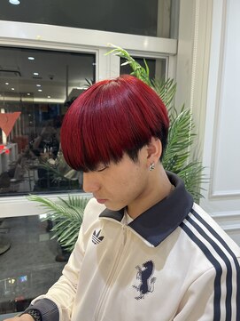 ニューヨーク ニューヨーク 河原町オーパ店(NYNY) ▽アンブレラカラー/レッド/メンズマッシュ