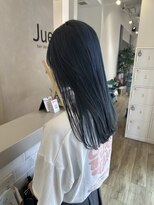 ジュエ ヘアー デザイン(Jue hair design)&nbsp;透け感たっぷりネイビーブルー/夏カラー/ブリーチカラー/知立