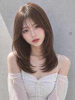 ユーフォリア 渋谷グランデ(Euphoria SHIBUYA GRANDE)&nbsp;韓国風レイヤー顔周りレイヤー小顔カット透明感ベージュカラー