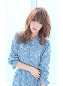 ハニーベージュハイトーンマッシュウルフ