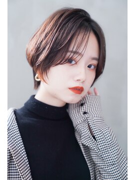 クシュ 所沢西口プロぺ通り(kusyu... ) ナチュラルウルフボブウルフココアベージュ黒髪グレージュカラー