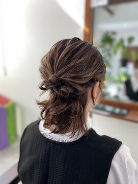 プレザントヘアラボ(PLEASANT hair labo) 普段は外ハネボブの方のハーフアップアレンジ