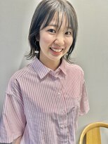 ヘアー アイス 御器所本店(HAIR ICI) くびれボブミニウルフ透明感シルバーアッシュグレージュカラー