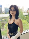 ウルフカットブルーブラックダブルカラーケアブリーチ