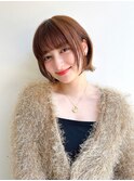 大人ショートボブ前髪あり切りっぱなしフェイスレイヤーK0728