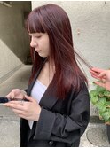 ブリーチなしボルドーカラー 赤髪 栄 矢場町