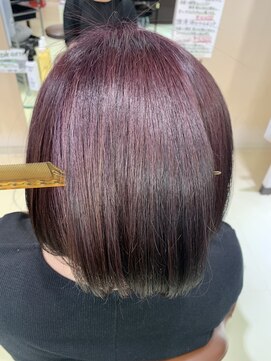 アズール 草加(azule) 髪質改善カラー　ピンクパープル　白髪ぼかし[草加／草加駅東口]