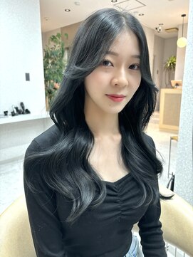 天神美容室 天神美容室×アッシュブラック×ブルーグレージュ