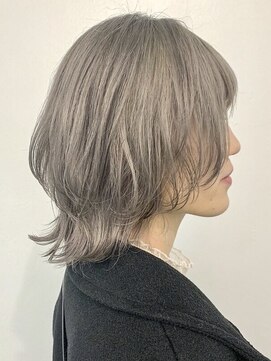 ラ メール ヘア デザイン(La mer HAIR DESIGN) ミルクティーベージュダブルカラーウルフカットレイヤーカット