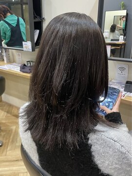 アルター(aL ter) 【縮毛矯正×ミディアムレイヤー】黒髪/ボブルフ/小顔/ワンレン