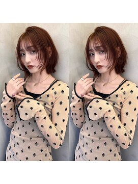 ロンドプロフィール 浦和(Lond profil) 顔まわりレイヤー外ハネ韓国風ヘア髪質改善浦和くびれボブ