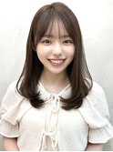 20代30代40代◎前髪パーマ韓国風巻きくすみベージュお団子ヘア