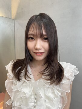 ロンドアベニール 北千住(Lond avenir) オリーブグレー/レイヤーカット/黒髪/マロンベージュ/北千住