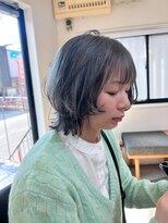 トランク ヘアー デザイン(tranq hair design)&nbsp;大人可愛いブリーチアッシュグレージュウルフ顔まわりレイヤー