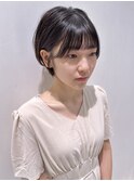 大人かわいい丸み耳かけマッシュショートボブ