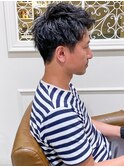 ツーブロックメンズショートアップバングかき上げヘアコンマヘア