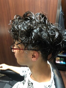 ヒロギンザ 浜松町店(HIRO GINZA) 七三スパイラルパーマヘア<メンズ/理容室/ヒロ銀座/浜松町>