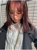 くすみピンク/シースルーバング/ワンカール