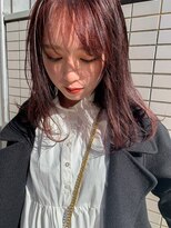くすみピンク/シースルーバング/ワンカール
