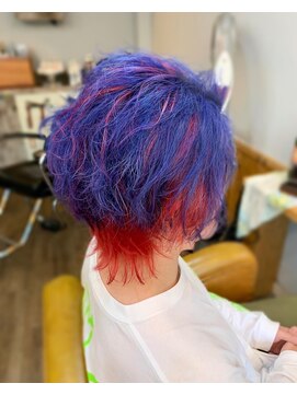 トルチェ(toRtue) メンズウルフ ブルーラベンダー ピンクレッド メッシュ