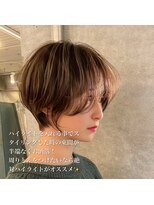 髪質改善と縮毛矯正の専門店 サンティエ(scintiller)&nbsp;大人綺麗な小顔襟足スッキリショートボブ　30代40代50代
