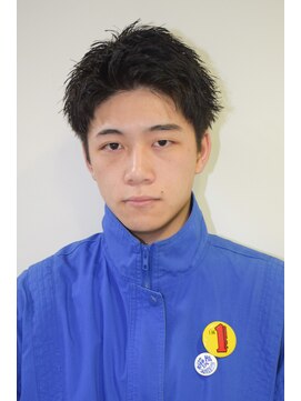 カーウォッシュバーバー(CARWASH BARBER) アップバング束感マッシュパーマアッシュブラック1106