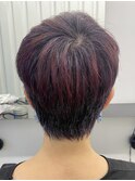 □デザインカラーレイヤーカットウェットヘアオリーブベージュ